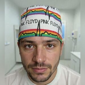 Pink Floyd Multicolor Rainbow Stripe Surgical Cap